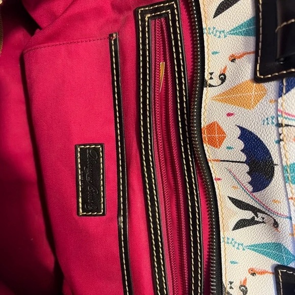 Dooney & Bourke White, Teal and Navy Penguin Cityscape Tote - Picture 7 of 7